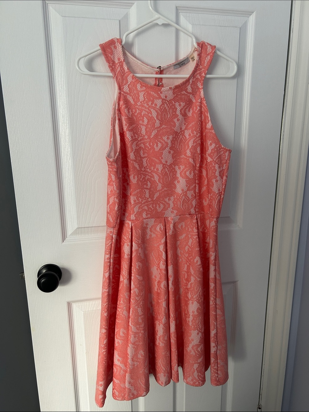 Dex Coral Lace Fit-and-Flare Chemise